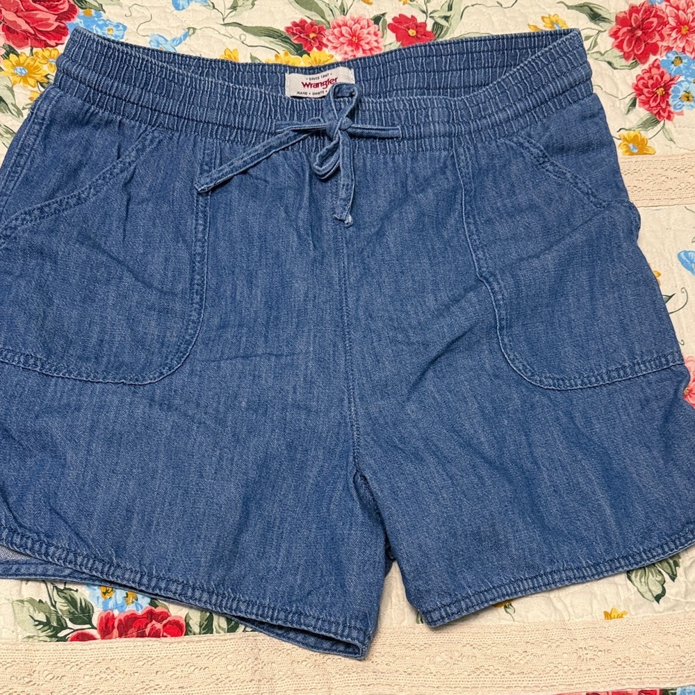 Wrangler Classic Blue Denim Drawstring Pull-On Shorts